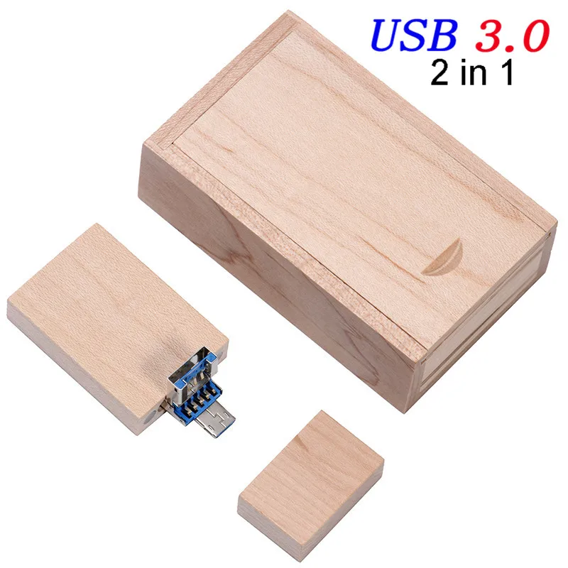 JASTER 2 в 1 OTG флеш-накопитель USB 3,0 64 ГБ 32 ГБ 16 ГБ 4 ГБ U диск Флешка для смартфона карта памяти, Флеш накопитель - Цвет: maple