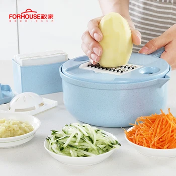 

Slicer Vegetable Slicer Potato Peeler Carrot Onion Grater with Strainer Vegetable Cutter 8 in 1 Kitchen Accessories