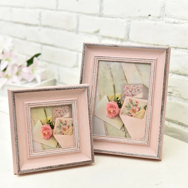 

Christmas Art Simple Pink Wooden Picture Frame Wall,Photo Frame Desktop Decorations,Nordic Photo Frames,Family Picture Frames