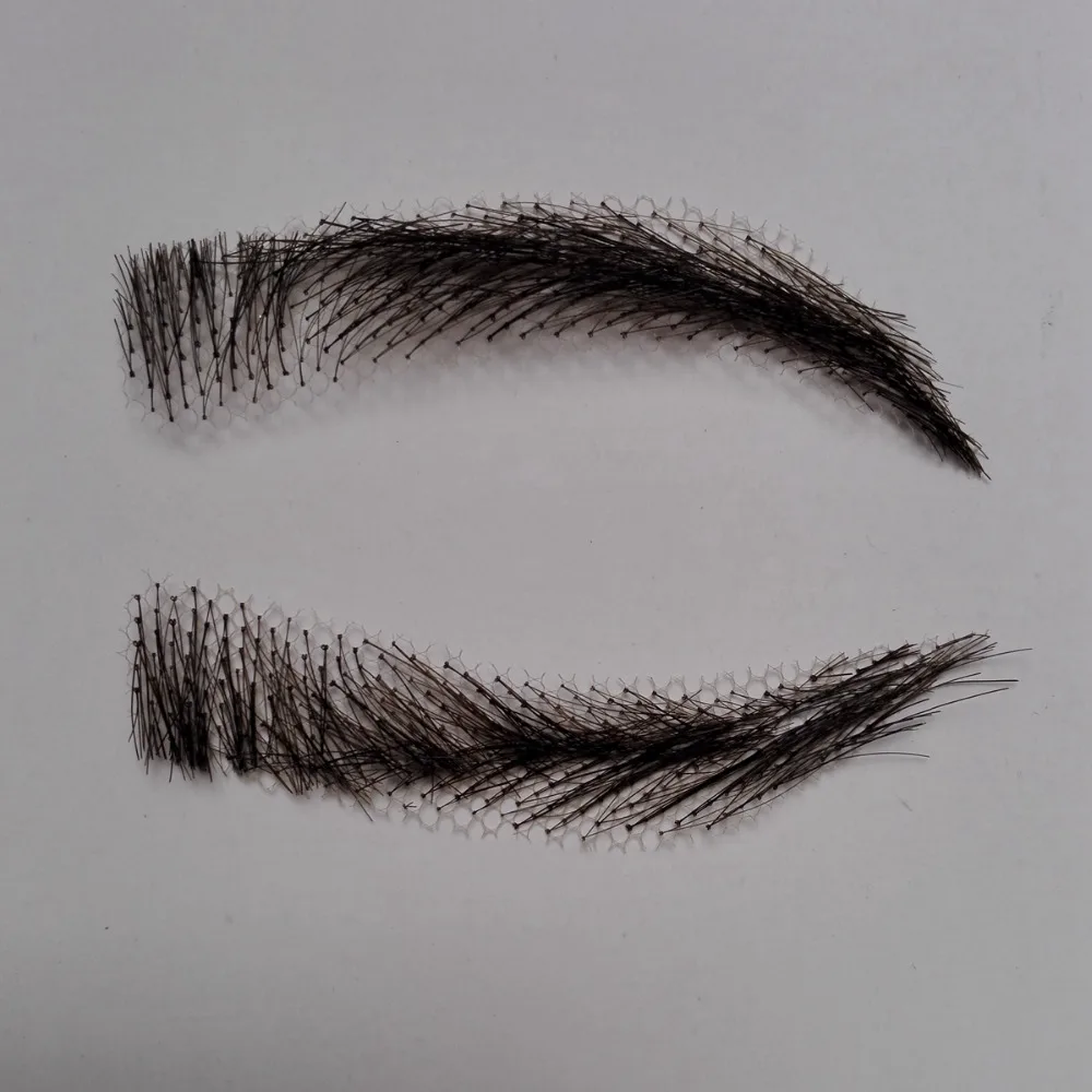 hand made human hair man false eyebrow black color hand knot fake eyebrow invisible swiss lace hand eyebrows hand made human hair man false eyebrow black color hand knot fake eyebrow invisible swiss lace hand eyebrows