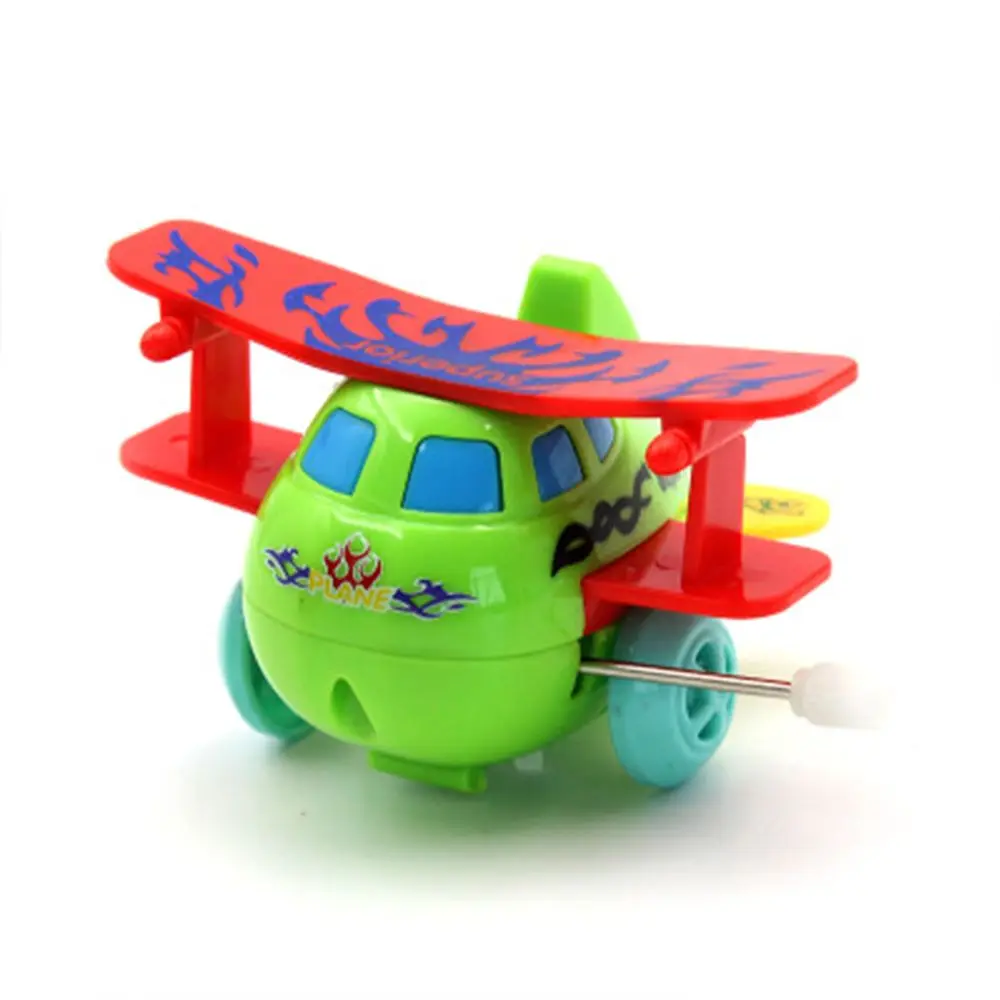

Baby Funny Plane Toys Environmental Materials Colorful Running Clockwork Random Color Aircraft Wind Up Toy
