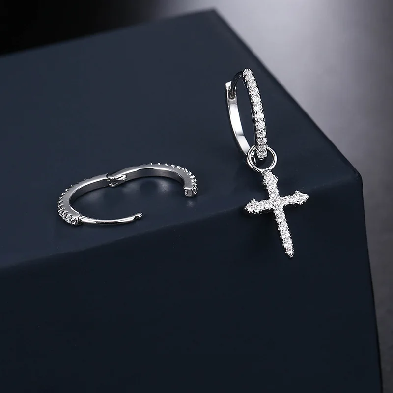 UMGODLY модные бренды класса «Люкс» асимметричные серьги в форме Креста полный микро кубического циркония камни Для женщин девочек Монако, ювелирные изделия