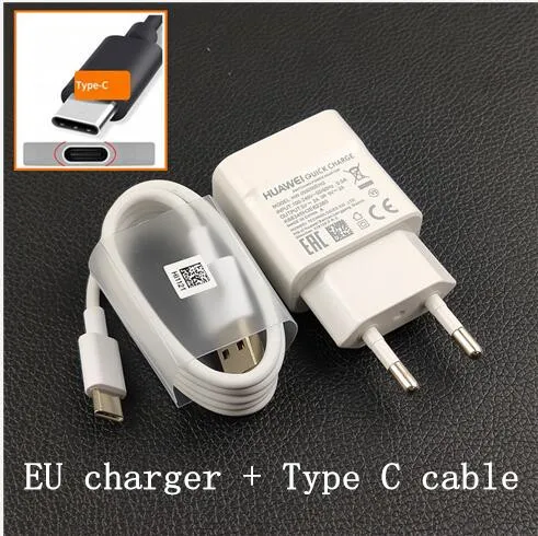 Original Huawei QC2.0 Fast Charger 9V 2A EU plug Usb 3.1 Type-C cable quick charge adapter for P20 lite P9 P10 Nova 3 smartphone quick charge 2.0 Chargers