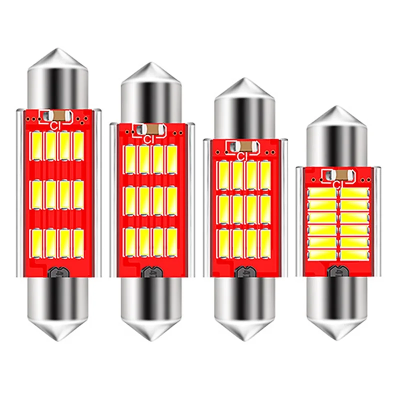 

31mm 36mm 39mm 41mm C5W C10W CANBUS NO Error Auto Festoon Light 12 SMD 4014 LED Car Interior Dome Lamp Reading Bulb White DC 12V