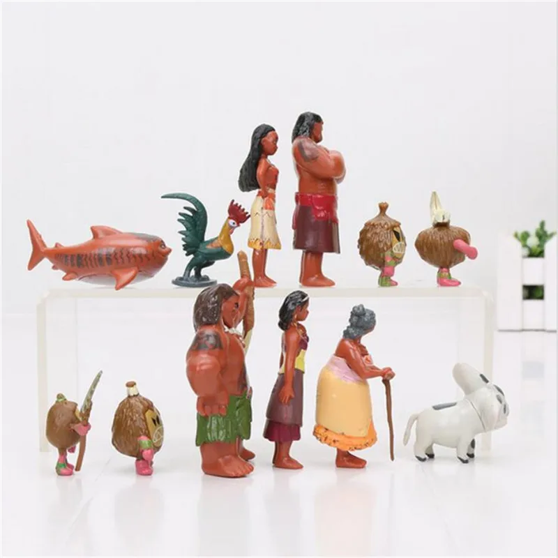 12pcs set 3 7cm Vaiana boneca Moana Princess PVC Action Figures font b Toys b font