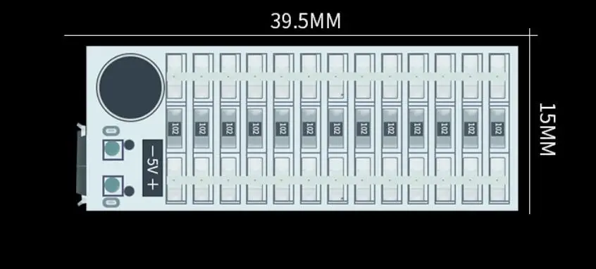 Миниатюрный светодиодный USB индикатор громкости 2X13 с голосовым управлением