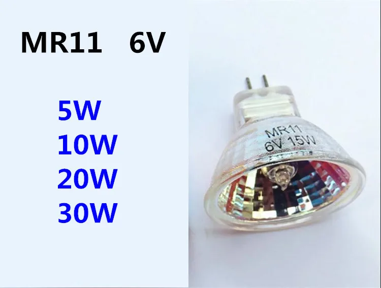 MR11 6V Точечный светильник 5W 10W 20W 30W светильник для микроскопа 6V MR11 механический инструмент лампа Точечный светильник Диаметр 35mm 6v mr11 30w