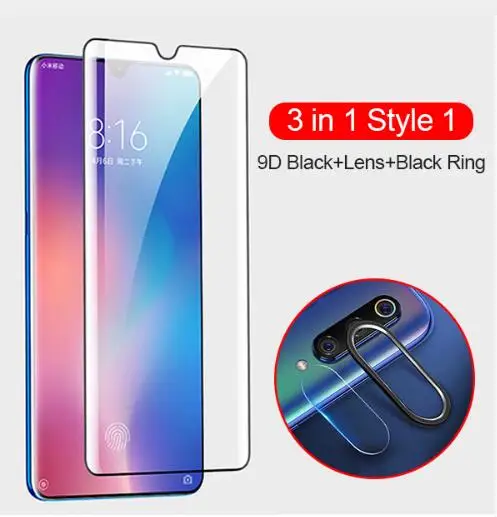 Защитное стекло для экрана Xiao mi Red mi Note 7 9D для Xiaomi mi 9 SE Red mi Note 8 7 Pro защитное кольцо из закаленного стекла для камеры - Цвет: 3 in 1 style 1