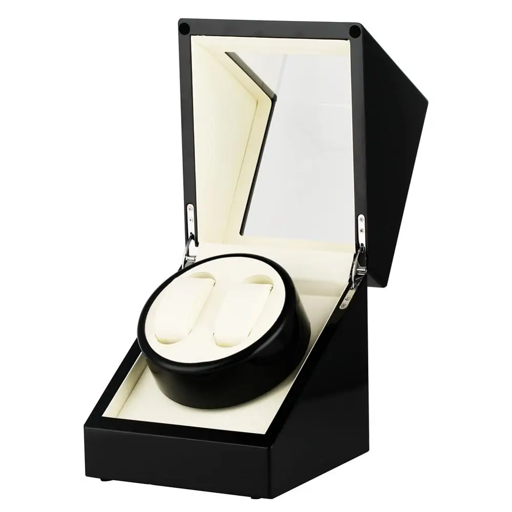 

Watch Winder Automatic Watch Box Black Mixed Materials Double Automatic Watch Winders Luxury Clock Winders caja reloj automatico