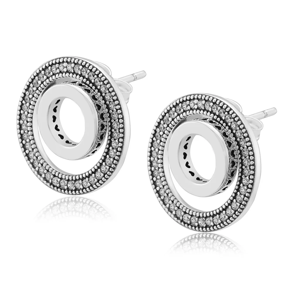 Серьги-гвоздики Forever Signature 100% 925 пробы-серебро-ювелирные изделия Бесплатная