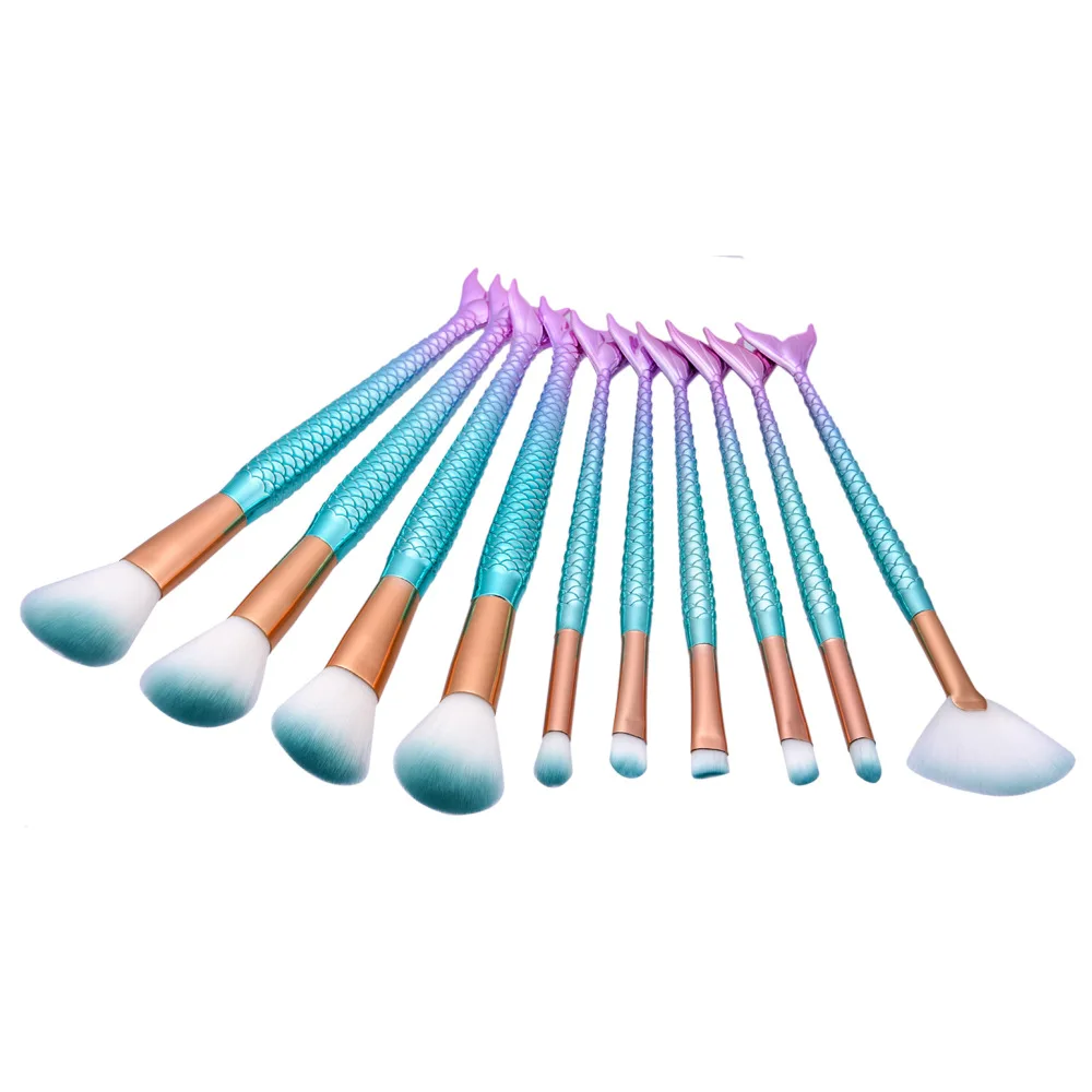 10pcs Makeup Brushes Kit Colorful Makeup Brush Set Natural Soft