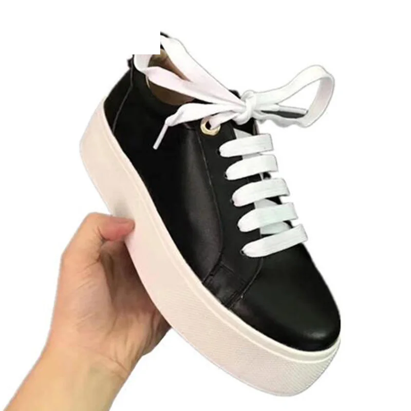Automne Mode De 2018 Lace Nouveau 1 Noir Creepers Femme Dames 2 Designer Printemps Blanc Up Appartements Chaussures xUOgqwY4
