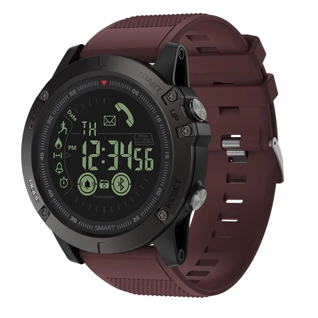 Multi-function Waterproof Bluetooth Smart Sports Watch Round IP67 For IOS 610 mAh and 2.6cm/1.0inch Android