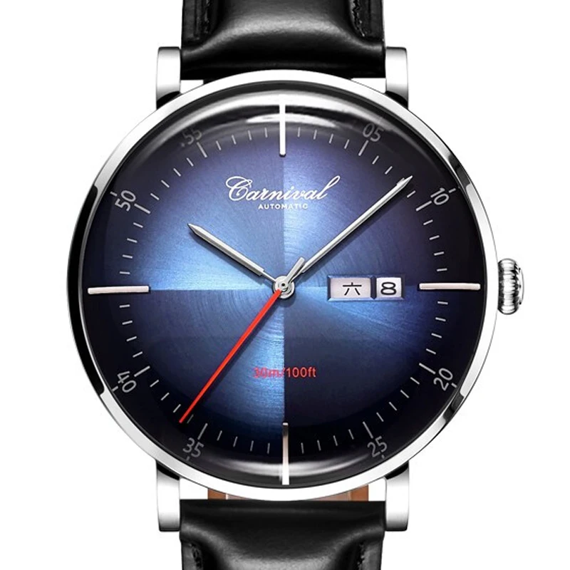

Switzerland Carnival Luxury Brand Japan MIYOTA Automatic Mechanical Men's Watches Waterproof Sapphire Dual Calendar Clock C8894