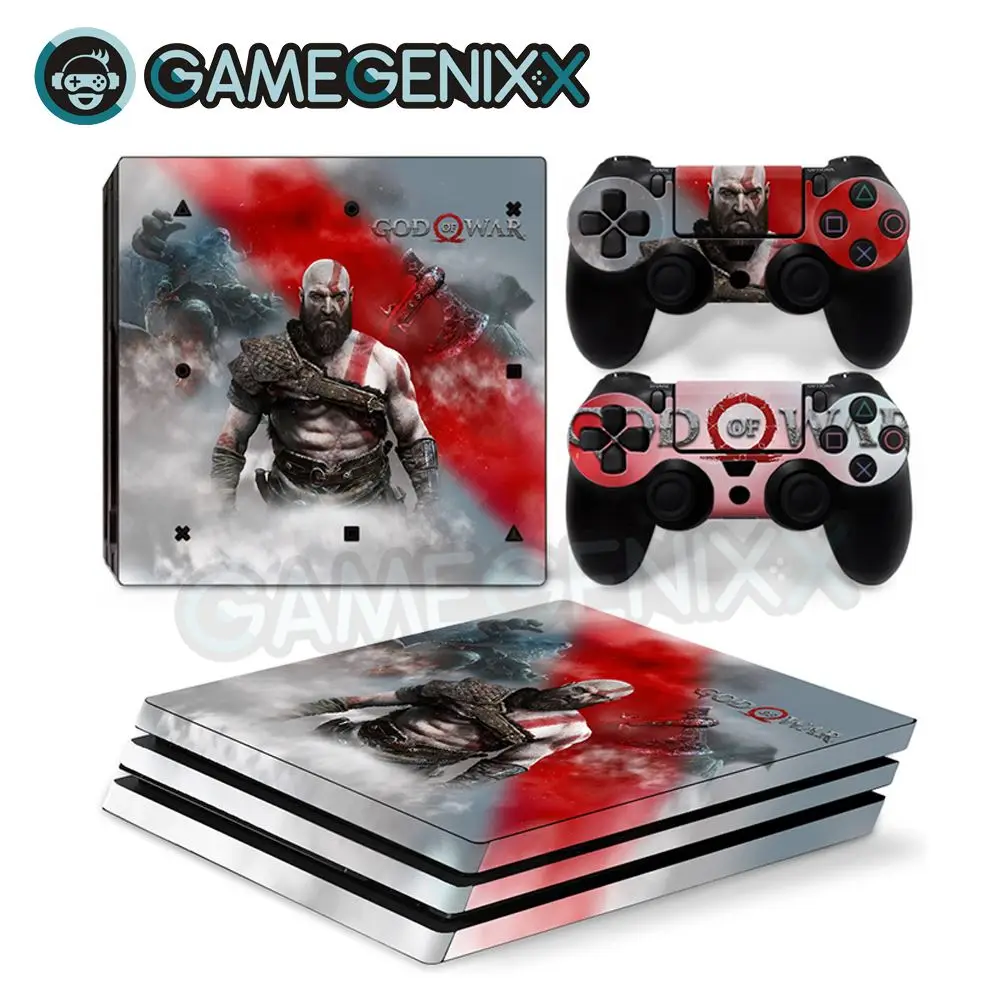 Наклейка на кожу GAMEGENIXX Виниловая наклейка для PS4 Pro консоли и 2 контроллера-God War