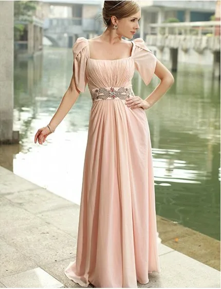 Manual Customized Sexy Halter Strapless Salmon Pink Wedding Party