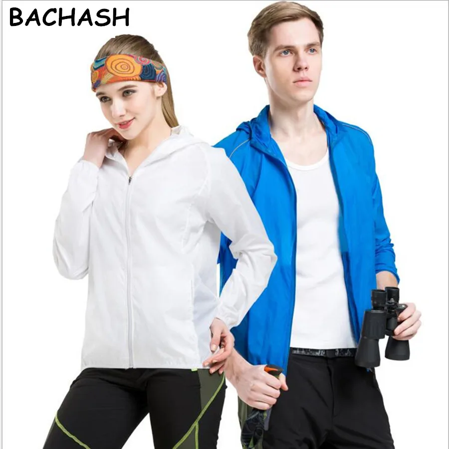 

BACHASH New Spring Summer Brand Jackets Solid ultra-thin Zipper Men Women Casual Loose Solid Coats Male Sportswear For Couples
