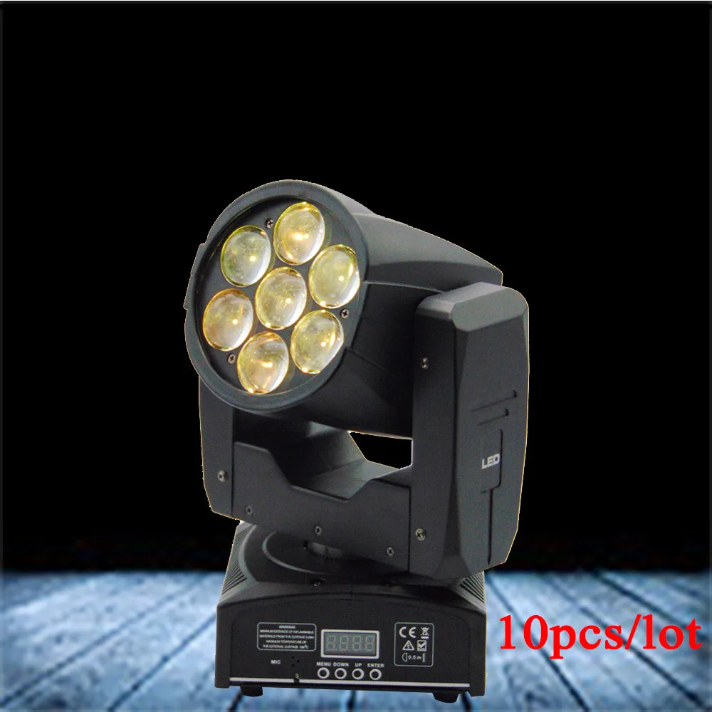 

10pcs/lot Led Zoom Moving Head Light 7*12W RGBW DMX 16CHs Stage Effect Disco Dj Bar