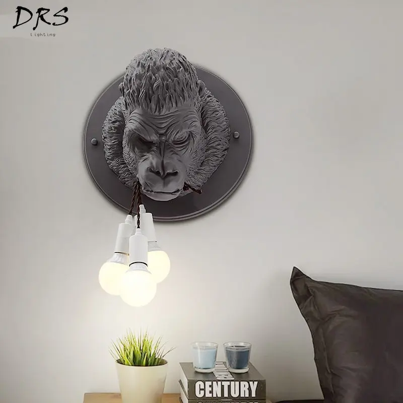 

Chimpanzee Wall Lamp Living Room Corridor Bedroom Lamp Modern Bedside Lamp Background Animal Led Wall Lamp Modern Decorate