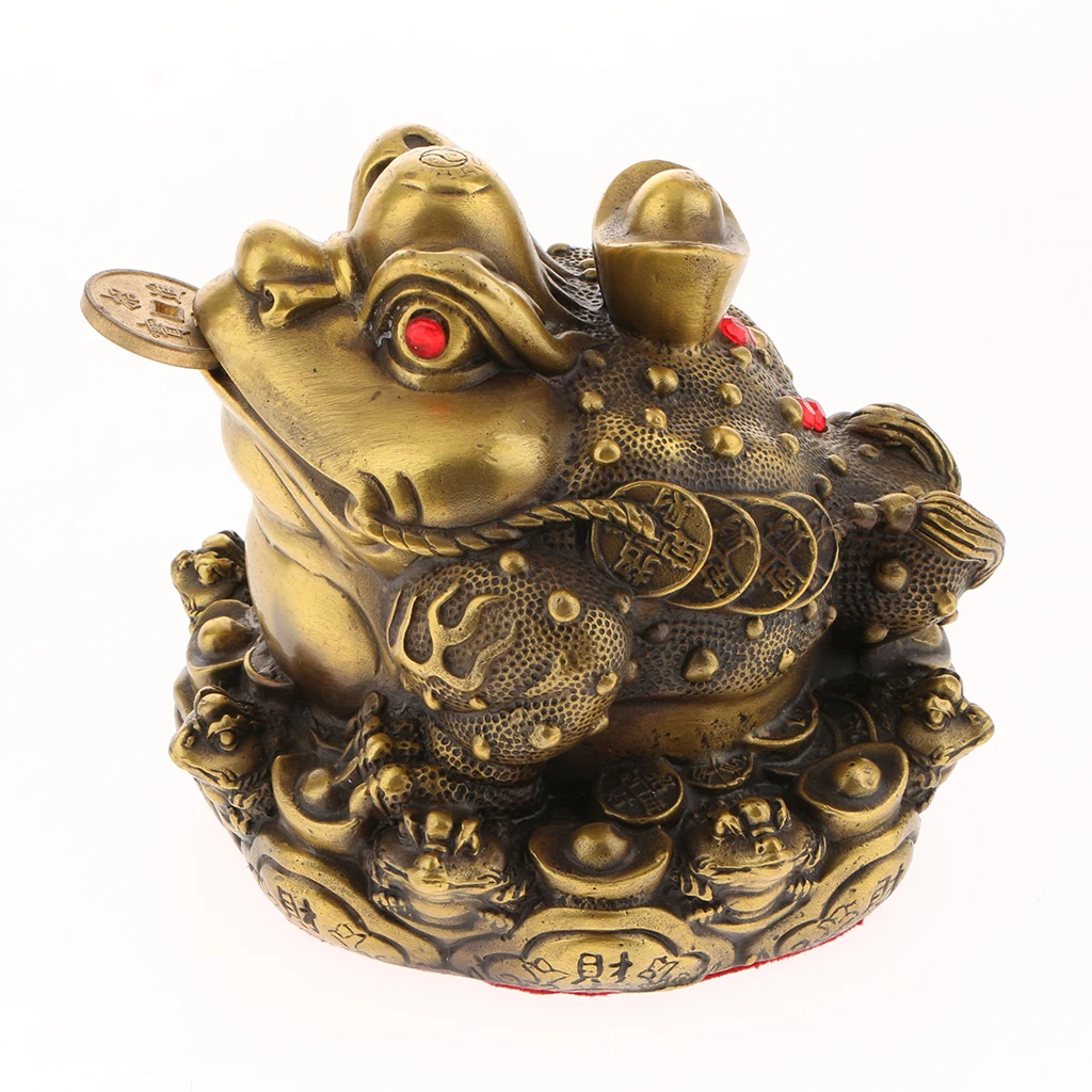 Feng Shui Toad Money LUCKY Fortune Wealth Chinese Golden Frog Toad Coin Home Office Decoration Tabletop Ornaments Gifts