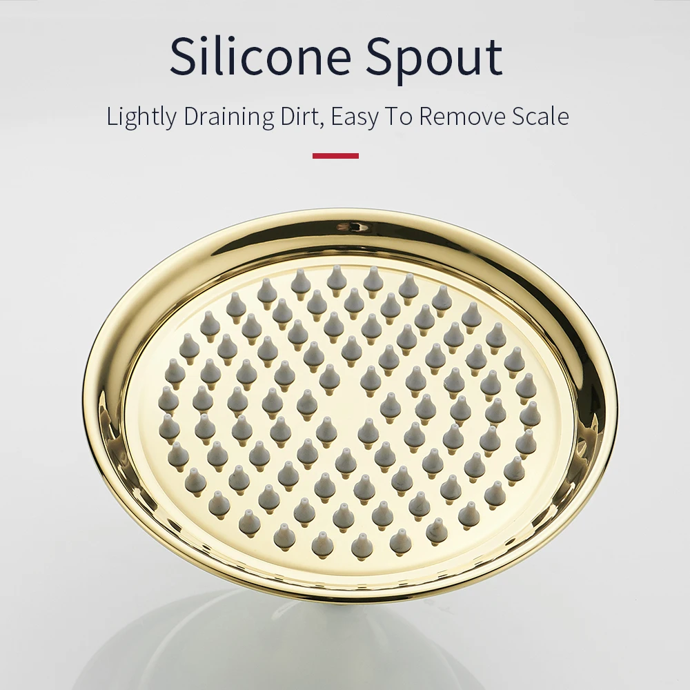 Bath Shower Sets Luxury Gold Brass Shower Faucet Set Single Handle Single Holder Dual Control Bathtub Mixer Hand Shower GY-8336