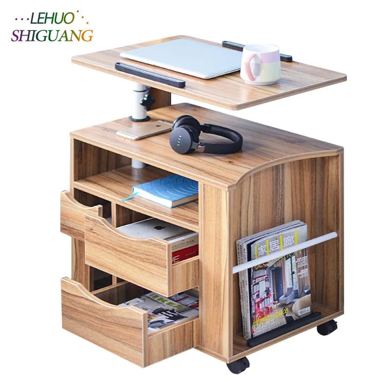 

Nightstands Laptop table Wooden standing office desk With drawer computer desk Rotatable folding table bedroom Bedside cabinet