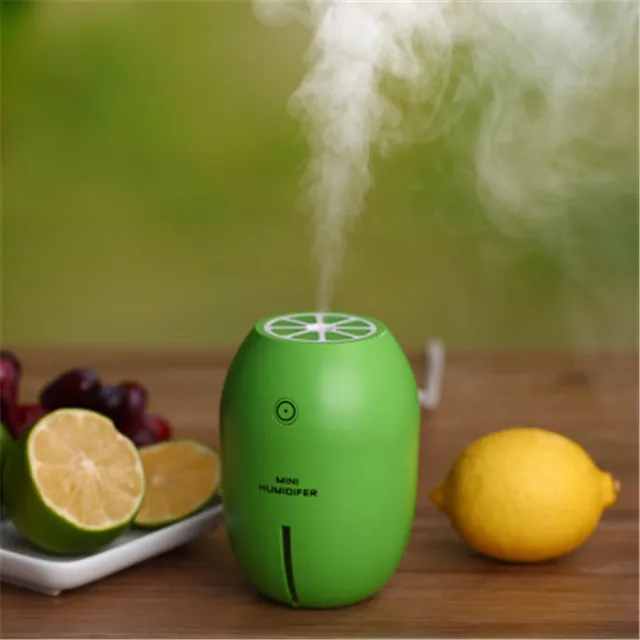 Mini lemon humidifier DC 5V with led light 100 pcs /lot sky blue/yellow