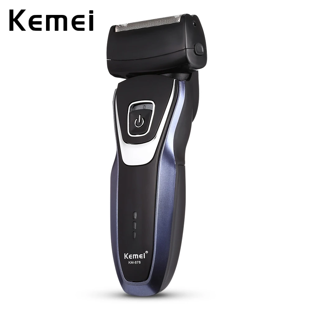 

Kemei-878 Rechargeable Electric Shaver Razor Design for Men 2 Blade 360 Close Shaving Electric Foil Shaver with Haircut Head