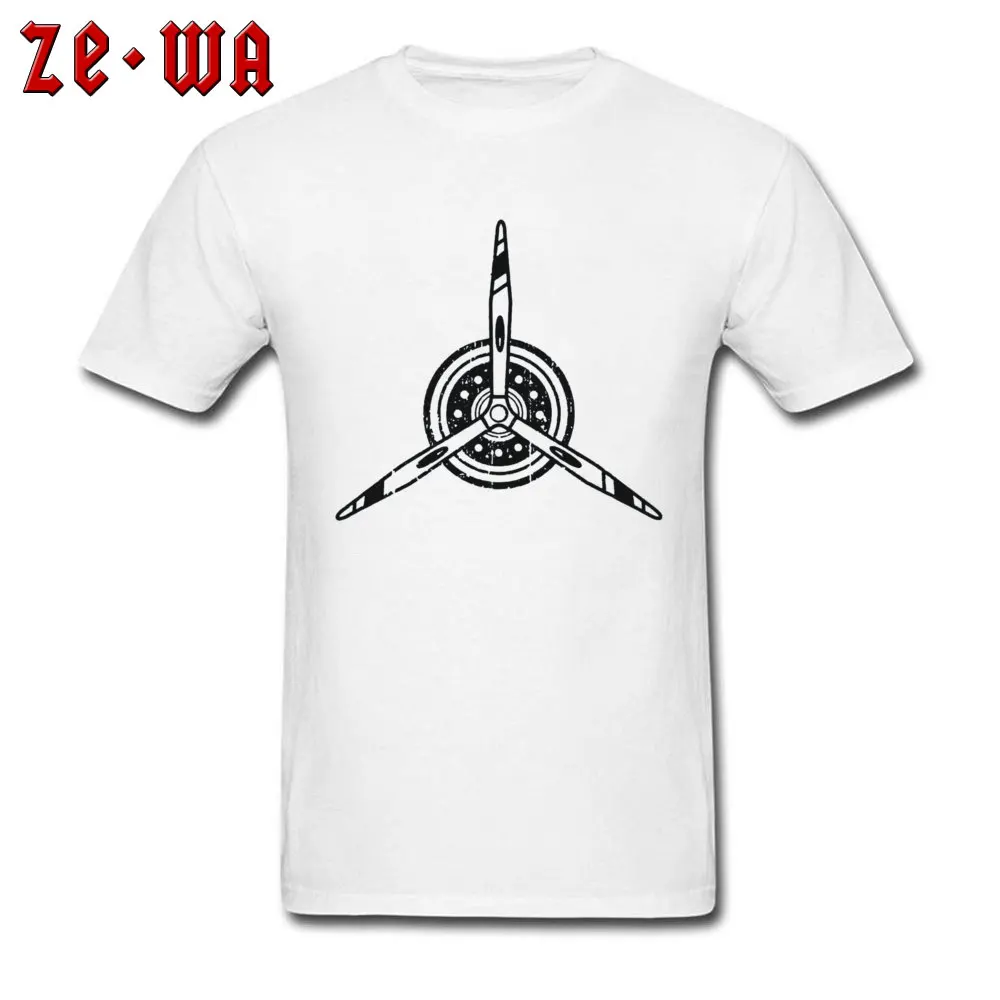 Tops Tees Airline Propeller Airplane Pilot -4047 Autumn 100% Cotton O Neck Men's Top T-shirts Normal Top T-shirts Rife Airline Propeller Airplane Pilot -4047 white