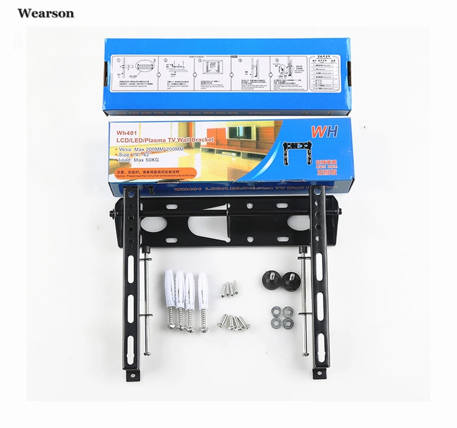 General LCD TV Hanging Monitor Bracket 1.2mm Thickness WH401 Suitable For 14-42inch 75x75 100x100 200x200mm Carry up to 50KG (1)