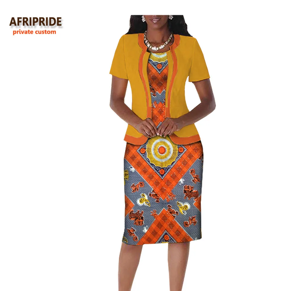2017 autumn african clothes casual women suit AFRIPRIDE short sleeve