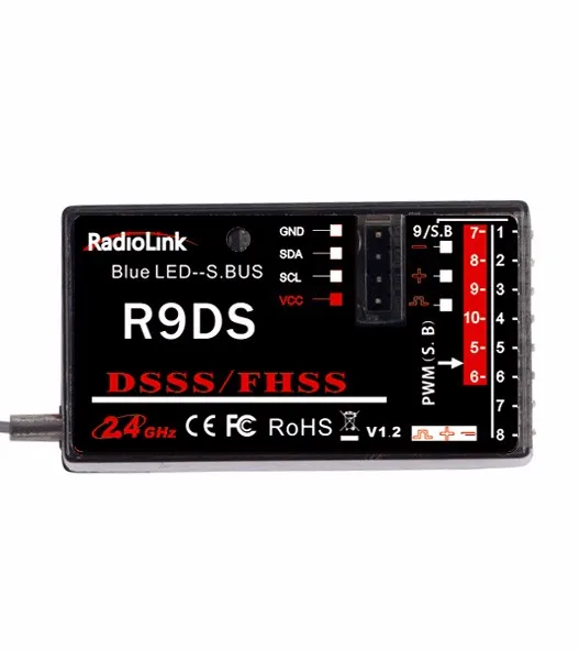 RadioLink R9DS 2,4G 9CH приемник DSSS для RadioLink AT9 AT10 передатчик RC вертолетный мультиротор Поддержка S-BUS