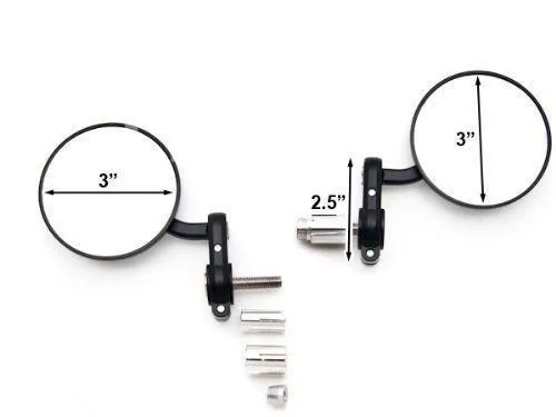 2 шт. moto rcycle зеркало мото велосипед черный круглый заготовка бар торцевые зеркала 7/" зеркало заднего вида зеркала заднего вида