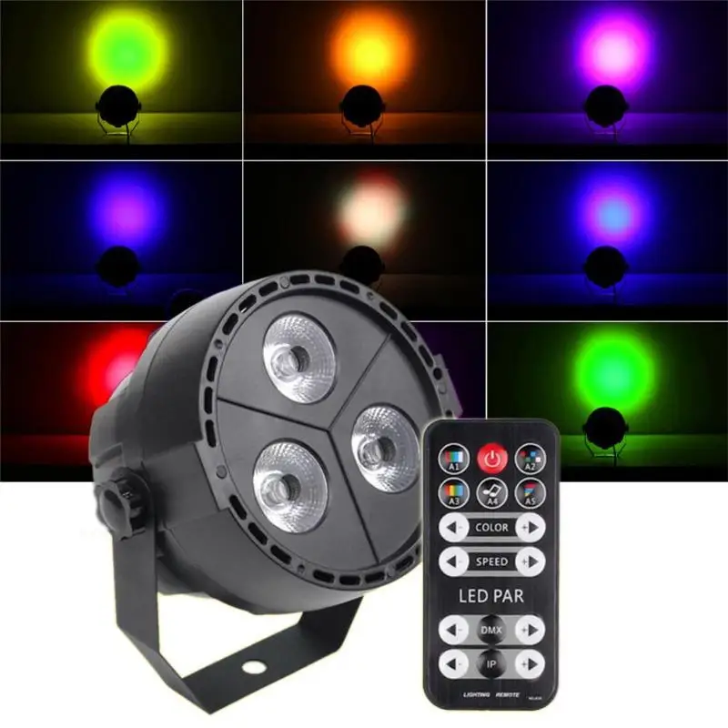 

Stage Light Kit High Quality ABS Voice-activated RC 3 LED Par Light 4 in 1 Full-color Background Lamp KTV Stage Light US/EU Plug