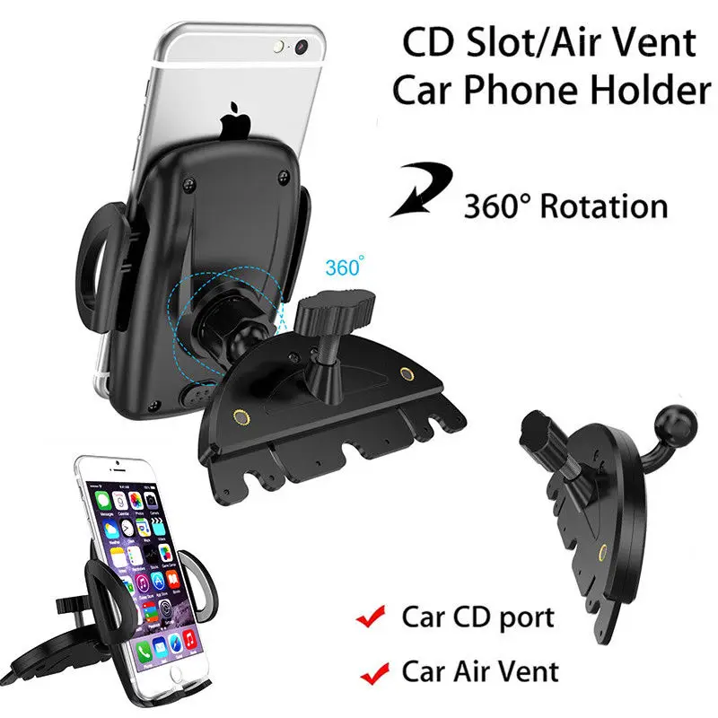 

New Universal 360 Rotation Car CD Slot Mounts Mobile Phone Holder Stands for Huawei P8 P9 P10 P20 Lite Mate 9 10 Lite Pro Honor