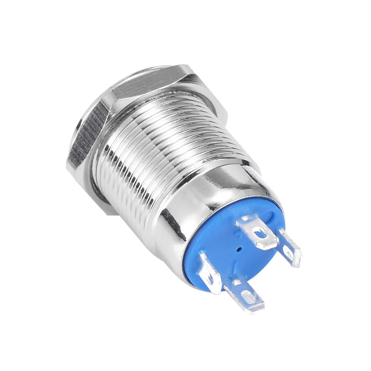 1PCS Flat Head 4 Pins Reset Metal Push Button Switch Silver 12mm Waterproof Led Light Push Button Momentary Switch