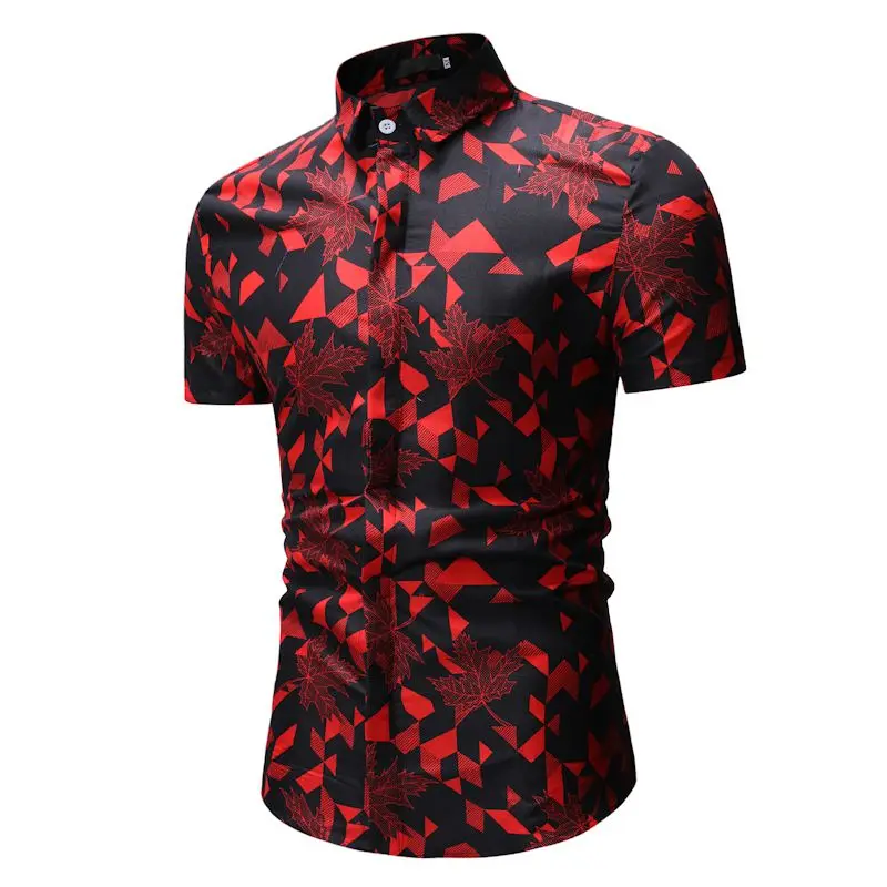 

2019 New Arrival Free Shipping Summer Men's Clothing Casual Large Size Men's Shirt Ethnic Style Printing Mens Shirt