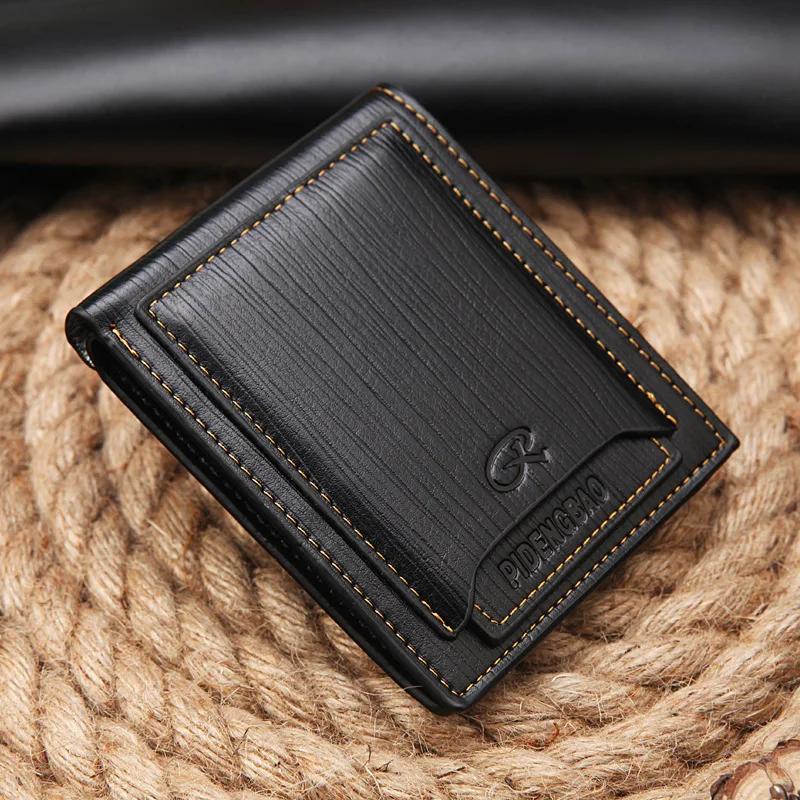 Black Coffee Men Wallets Famous Brand Quality Leather Male Short Money