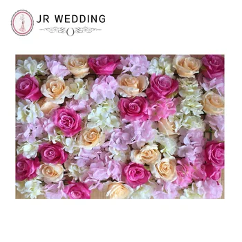 

Hot sale 6 pieces pink champagne flower backdrop flower wall wedding backdrop