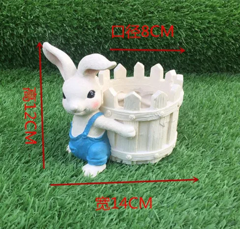 Современная суккулентная плантатор, горшок из смолы, креативный ручной работы, кролик, форма, садовые горшки, настольные украшения, цветочные поддоны для горшков - Цвет: A