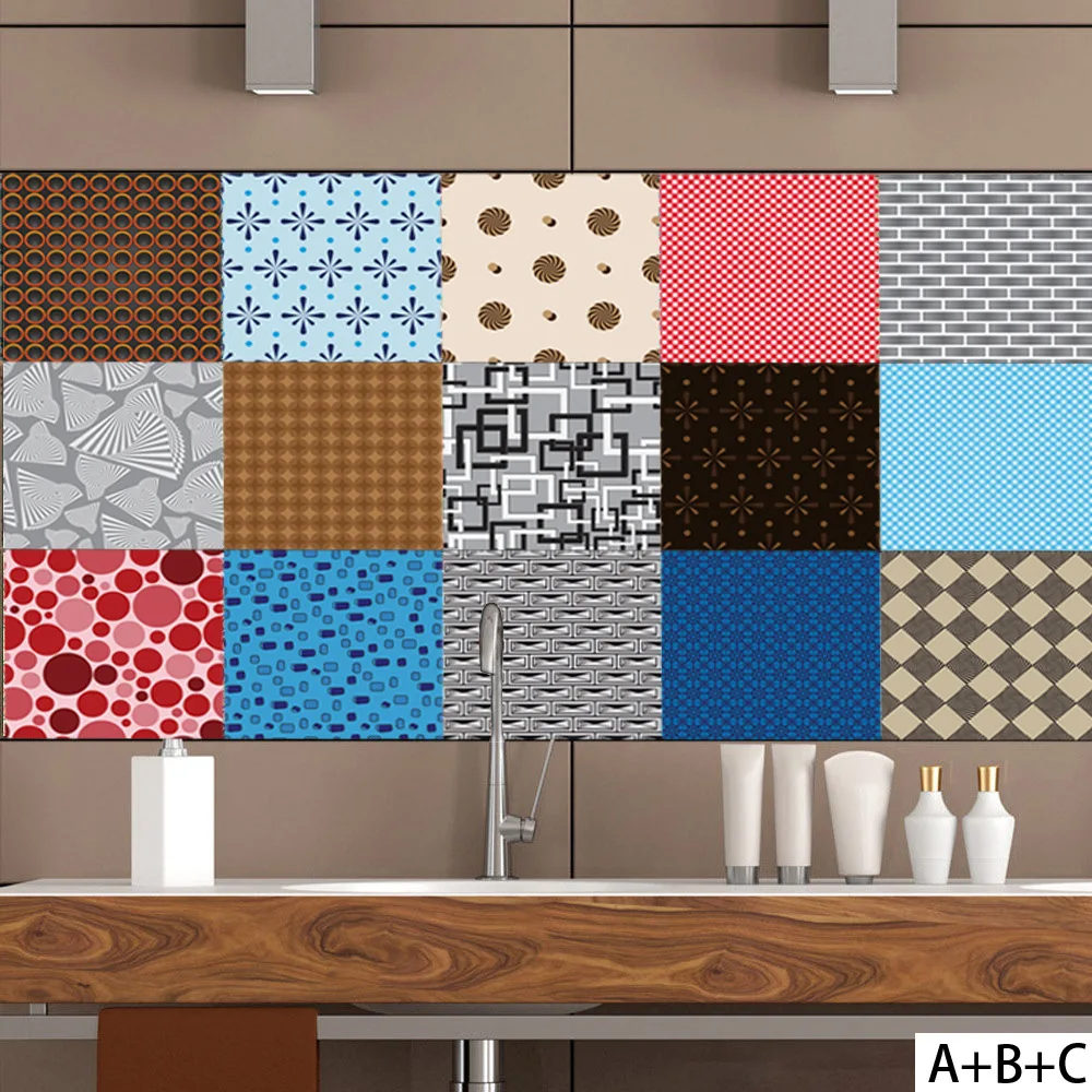 

Self- Adhesive Wall Decal Mosaic Color Warm Love - Shaped Tile Stickers Living Room Bedroom Kitchen Decoration