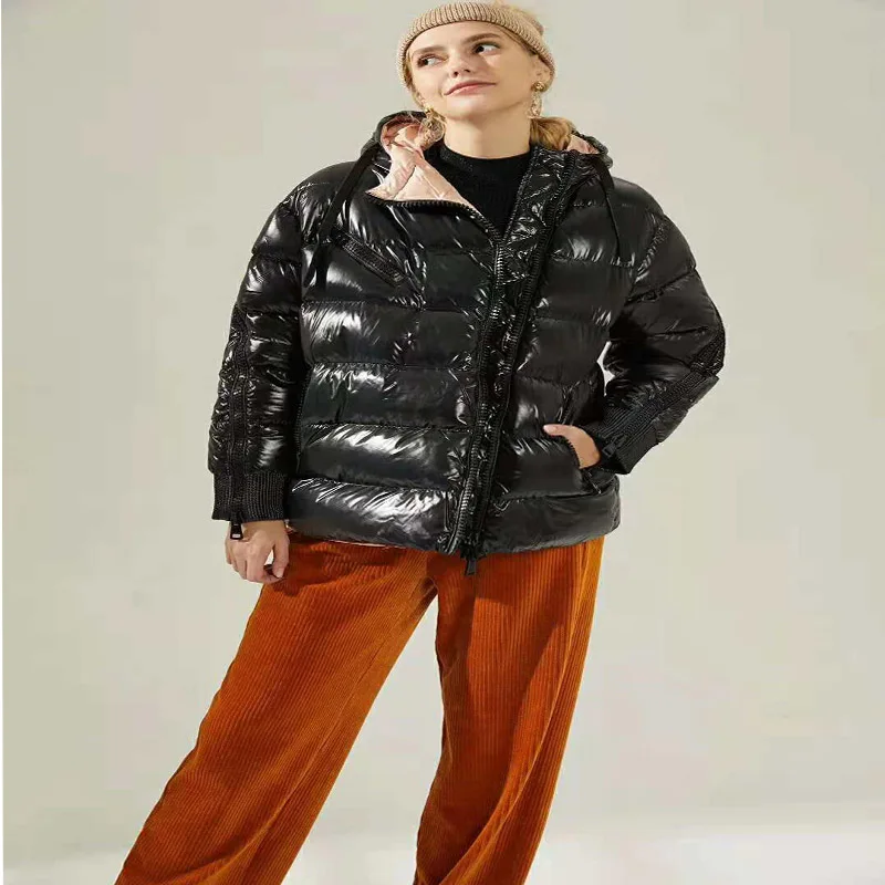 

winter down coat female coat 2019 Hat Long Sleeve black red coat Down Jacket womens down jackets brands oversize down jacket