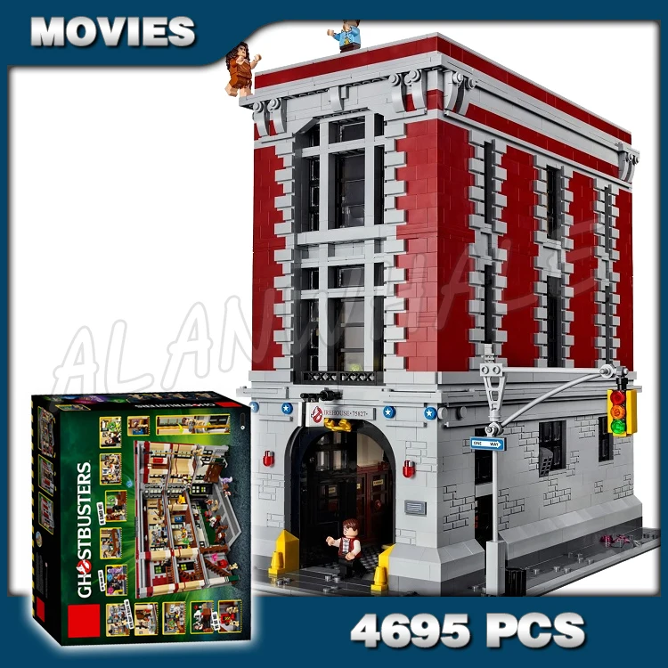 Kaufen 4695 stücke Ghostbusters Feuerwache Hauptsitz Große Haus Feuer Station Modell Gebäude Kits Blöcke Kinder Spielzeug Kompatibel mit Lego