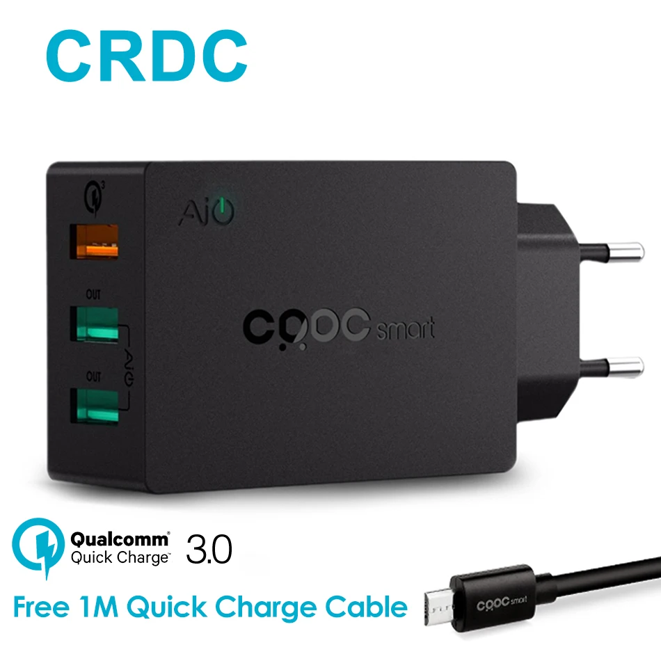 imágenes para CRDC Carga Rápida Cargador de Pared USB 3.0 Con 3 Puertos Inteligentes rápido Cargador de Móvil Para Samsung Galaxy S6 Edge nota4/5 iPhone iPad imágenes para CRDC Carga Rápida Cargador de Pared USB 3.0 Con 3 Puertos Inteligentes rápido Cargador de Móvil Para Samsung Galaxy S6 Edge nota4/5 iPhone iPad