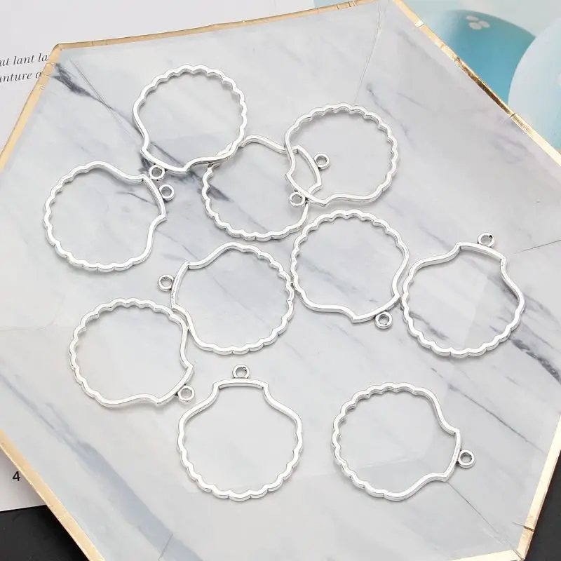 10 шт. DIY в виде ракушки смолы рамки кулон с открытой спиной ободок для UV Создание украшений из каучука