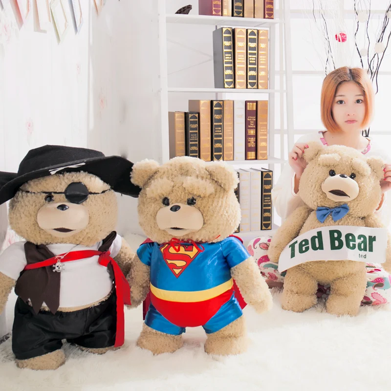 

Cute cheap TED Pirate clothing Superman clothing bear Down Teddy Movie peripheral toy plush toy Birthday gift