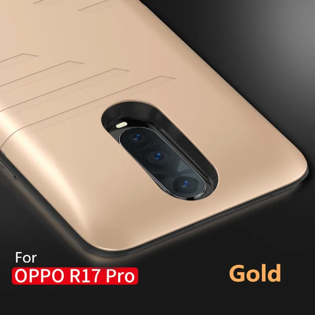 Для OPPO R17 Pro Ультра тонкий быстро Зарядное устройство Батарея чехол для OPPO R17 Pro Батарея Дело 6800 mAh Зарядное устройство крышка Батарея Зарядное устройство Чехол - Цвет: Золотой