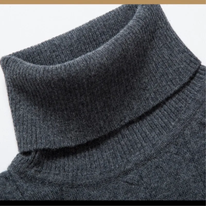 New Arrive Male Pure Solid Woolen Turtleneck Sweater Men's Autumn And Winter Men Pure Color Pullovers