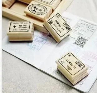 Новинка, 6 шт./лот, памятный почтовый штамп для путешествий, шесть комбинаций, дорожный альбом для штампов, штамп для свадьбы, дорожный знак