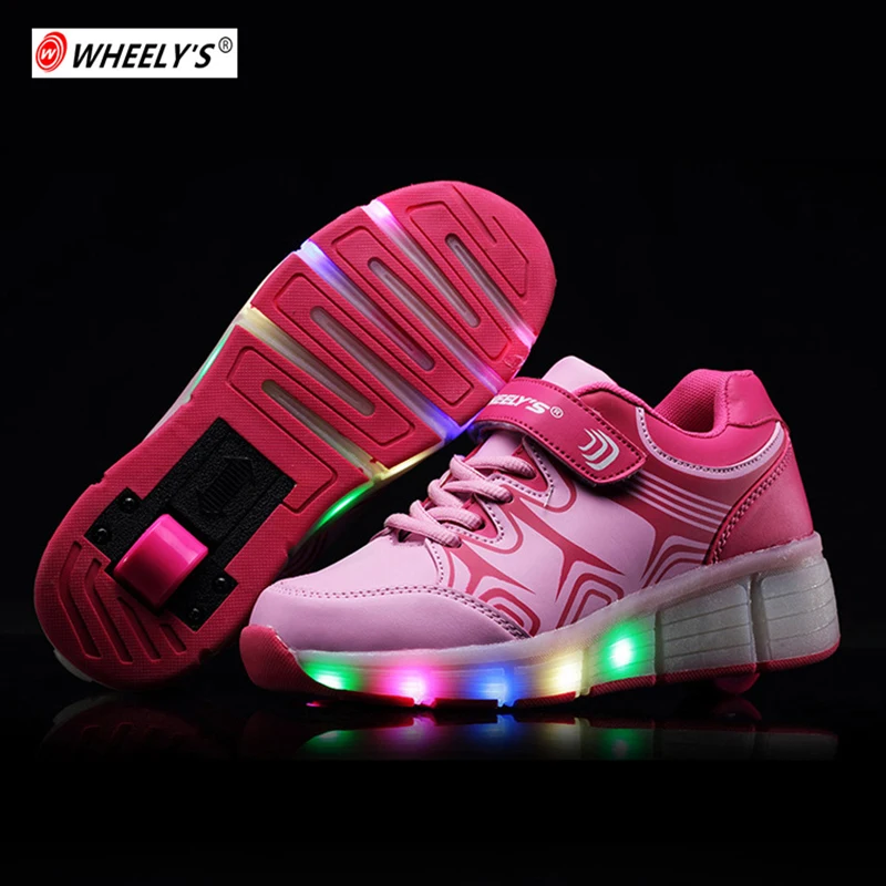 

Kids Shoes LED light up Children Glowing Shoes with Wheels Girls Glowing for Boys tenis sneakers rollers skate